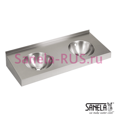 Нержавеющая раковина с двумя чашами без облицовки SLUN 19 арт: 93190 Sanela Чехия (фото, схема)