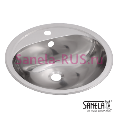 Нержавеющая овальная встраиваемая раковина SLUN 32 арт: 93320 Sanela Чехия (фото, схема)