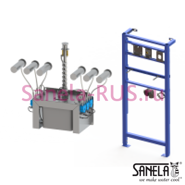 Комплект SLZN 83ER6 (6 дозаторов, бачок 6л, рама)